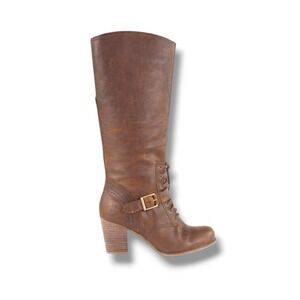 Timberland Trenton Brown Distressed Leather Zip Waterproof Boots Women's Size 9